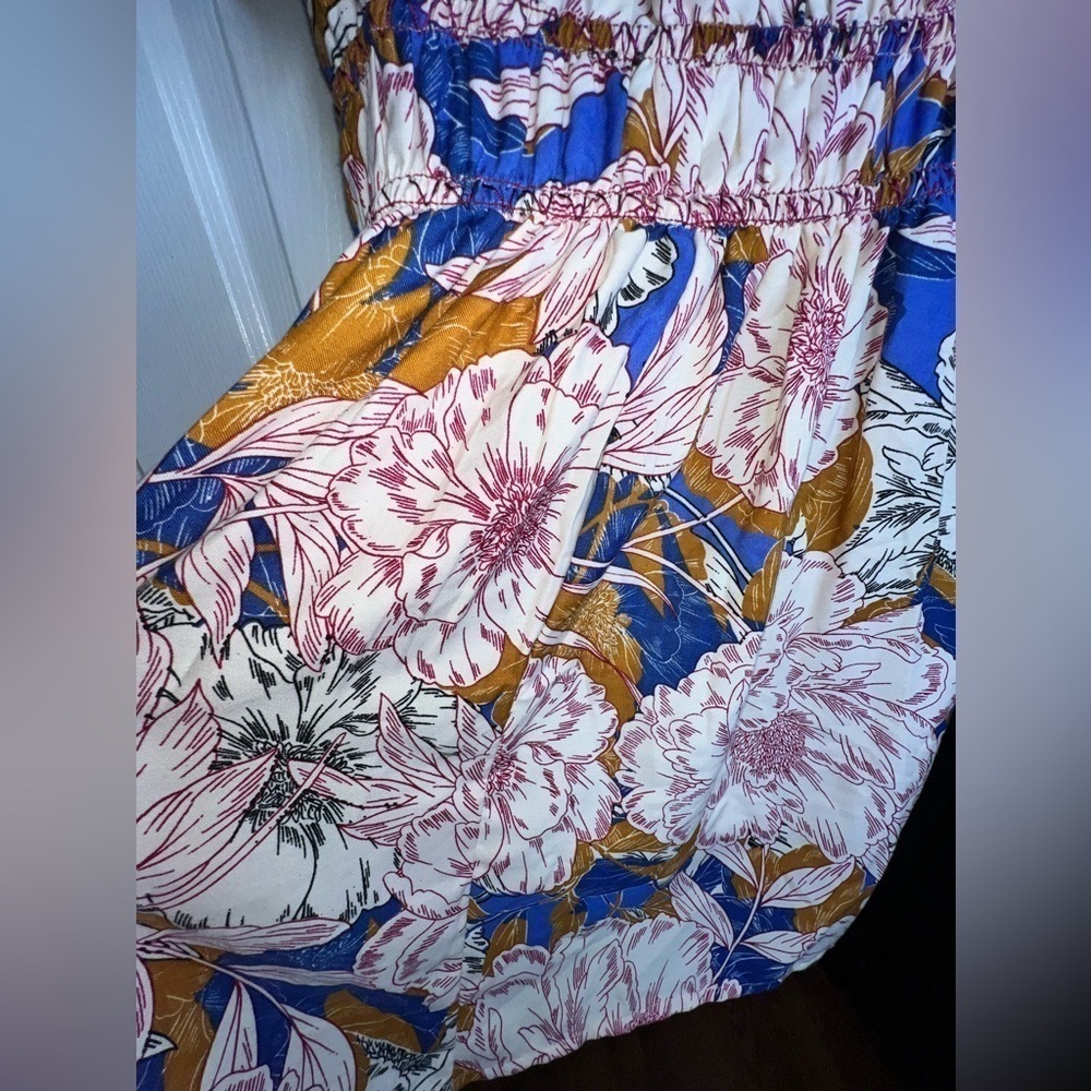 NWT B.O.G Band Of The Free Women’s Medium Blue Floral Short Sleeve Mini Dress M - Picture 8 of 15